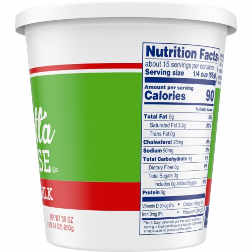 Kroger® Whole Milk Ricotta Cheese Perspective: left