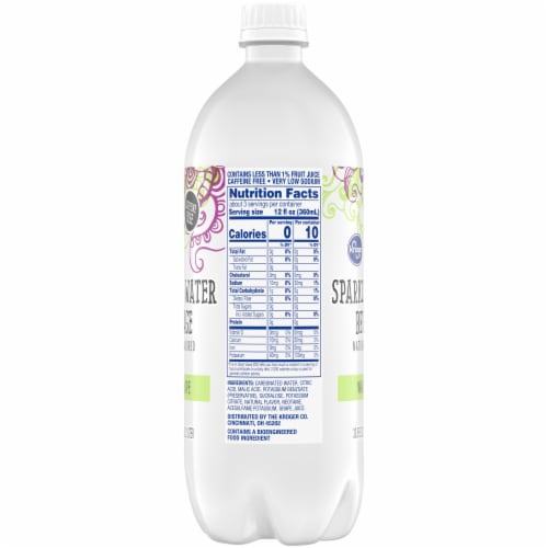 Kroger® White Grape Flavored Sparkling Bottled Water Perspective: left