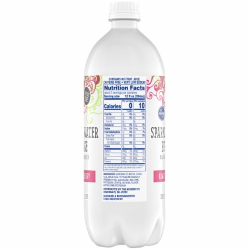 Kroger® Kiwi Strawberry Flavored Sparkling Bottled Water Perspective: left