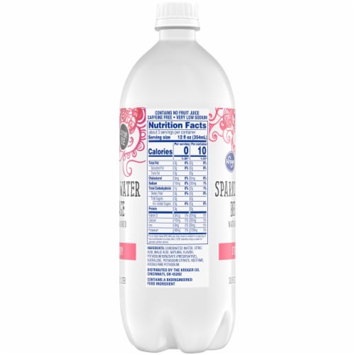 Kroger® Strawberry Flavored Sparkling Bottled Water Perspective: left