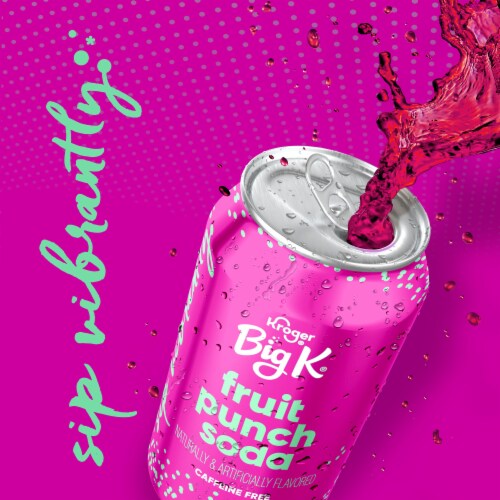 Big K® Fruit Punch Caffeine Free Soda Cans Perspective: left