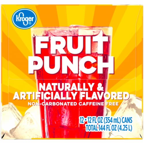 Kroger® Non-Carbonated Fruit Punch Soda Can Perspective: left