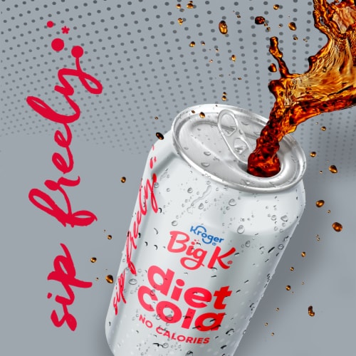 Diet Big K® Cola No Calorie Soda Cans Perspective: left