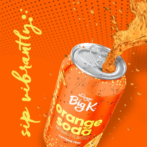 Big K® Orange Caffeine Free Soda Can Perspective: left