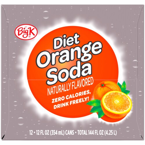 Kroger Big K® Diet Orange Soda Can Perspective: left