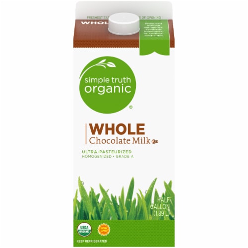 Simple Truth Organic® Whole Chocolate Milk Half Gallon Perspective: left