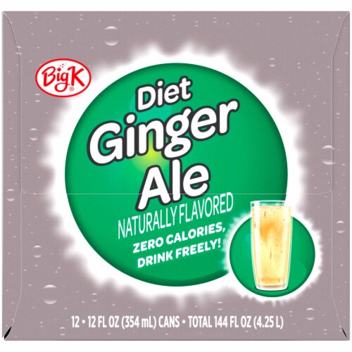 Kroger Big K® Diet Ginger Ale Soda Can Perspective: left