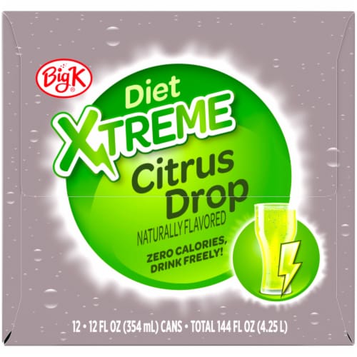 Kroger Big K® Diet Xtreme Citrus Drop Soda Can Perspective: left