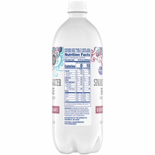 Kroger® Blueberry Pomegranate Flavored Sparkling Bottled Water Perspective: left