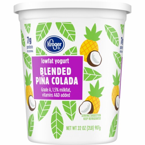 Kroger® Blended Pina Colada Low Fat Yogurt Tub Perspective: left