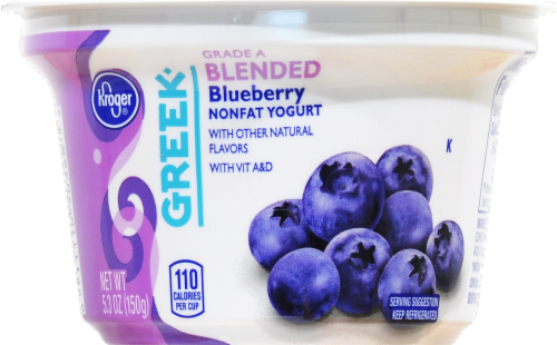 Kroger®  Blended Blueberry Grade A Nonfat Greek Yogurt Perspective: left