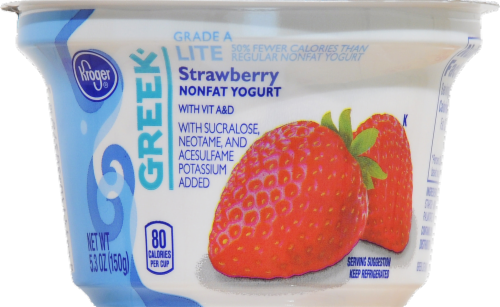 Kroger®  Strawberry Grade A Lite Nonfat Greek Yogurt Perspective: left