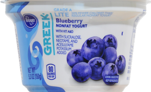 Kroger® Blueberry Nonfat Greek Yogurt Cup Perspective: left