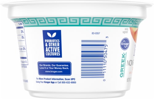 Kroger® Peach  Light Nonfat Greek Yogurt Cup Perspective: left