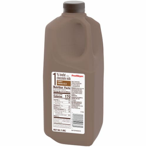 Fred Meyer® 1% Low Fat Chocolate Milk Half Gallon Perspective: left