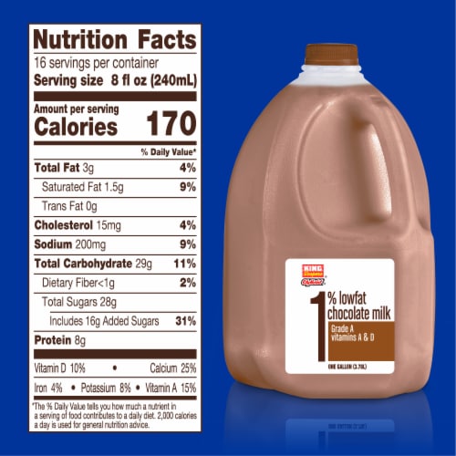 Great Value 1% Low Fat Chocolate Milk, Gallon, 128 fl oz