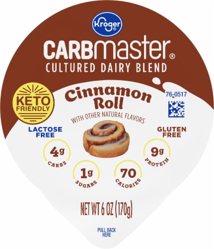 Kroger Carbmaster Cinnamon Roll Lowfat Yogurt Cup Perspective: left