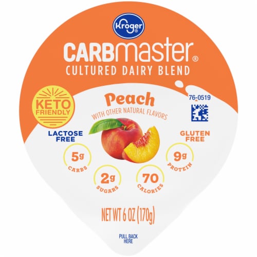 Kroger Carbmaster Peach Lowfat Yogurt Cup Perspective: left