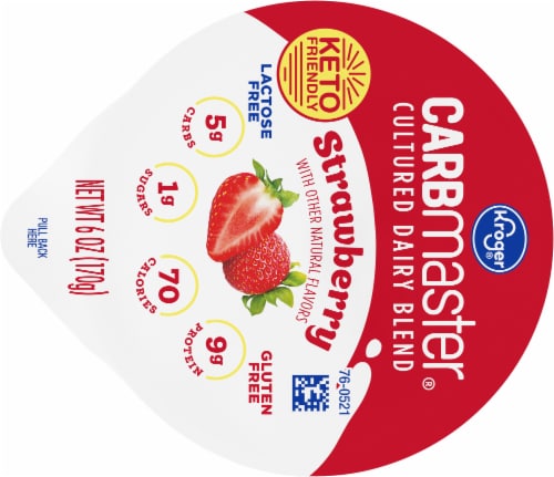 Kroger Carbmaster Strawberry Lowfat Yogurt Cup Perspective: left