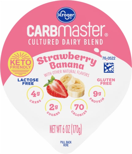 Kroger Carbmaster Strawberry Banana Lowfat Yogurt Cup Perspective: left