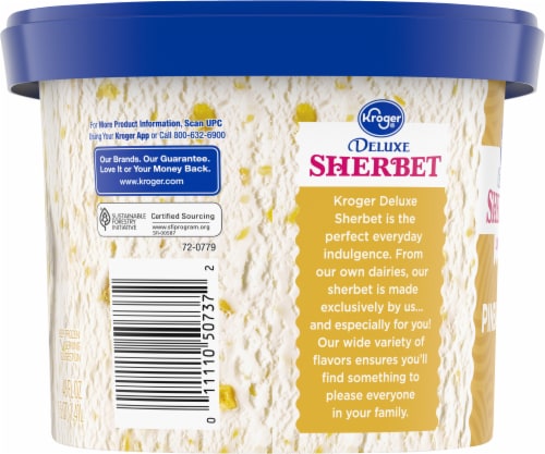 Kroger® Deluxe Low Fat Pineapple Sherbet Tub Perspective: left