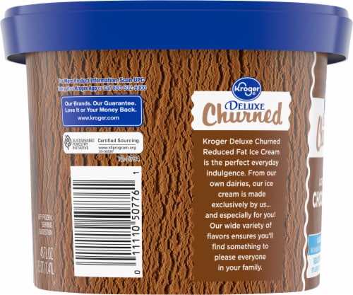 Kroger® Deluxe Churned Lactose Free Chocolate Reduced Fat Ice Cream Perspective: left