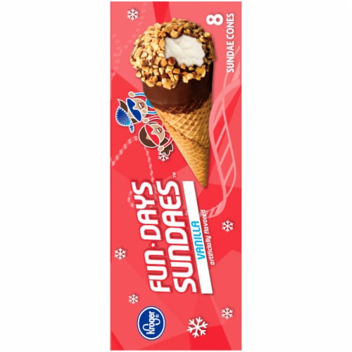 Kroger® Fun Days Sundaes Vanilla Ice Cream Cones Perspective: left