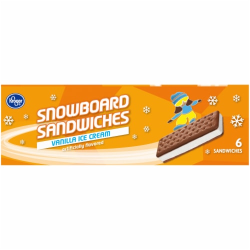 Kroger® Snowboard Vanilla Ice Cream Sandwiches Perspective: left