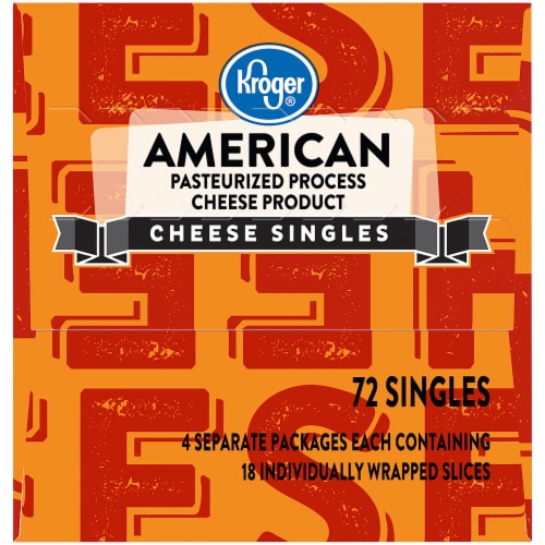 Kroger® American Cheese Singles 72 Count Package Perspective: left