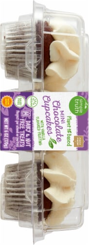 Simple Truth™ Plant Based Mini Chocolate Cupcakes with Vanilla Frosting Perspective: left