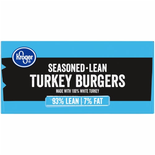 Kroger® 93% Lean Seasoned Frozen Turkey Burgers Perspective: left