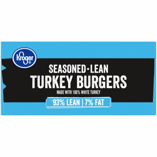 Kroger® 93% Lean Seasoned Frozen Turkey Burgers Perspective: left