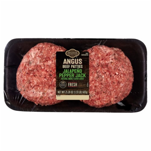 Private Selection® 1.33 lb Angus Beef Patties Jalapeno Pepper Jack Perspective: left