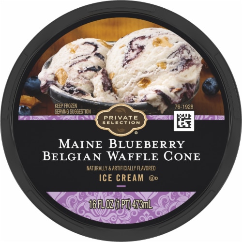 Private Selection® Maine Blueberry Belgian Waffle Cone Ice Cream Pint Perspective: left