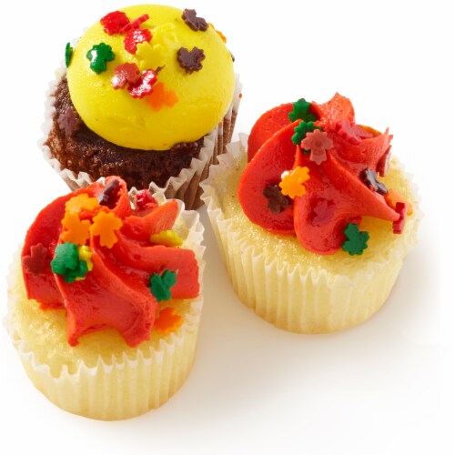 Bakery Fresh Goodness Mini Vanilla & Chocolate Fall Cupcakes Perspective: left