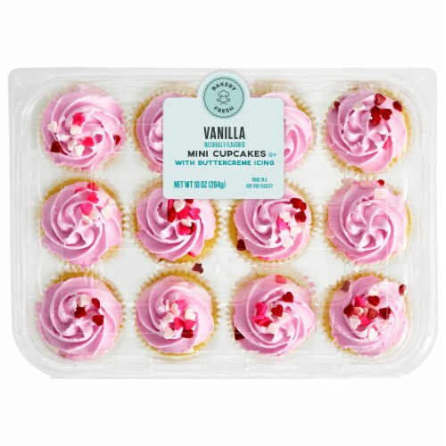 Bakery Fresh Mini Valentine Vanilla Cupcake Perspective: left