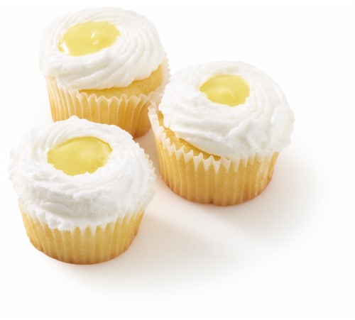 Bakery Fresh Lemon Filled Mini Cupcakes Perspective: left