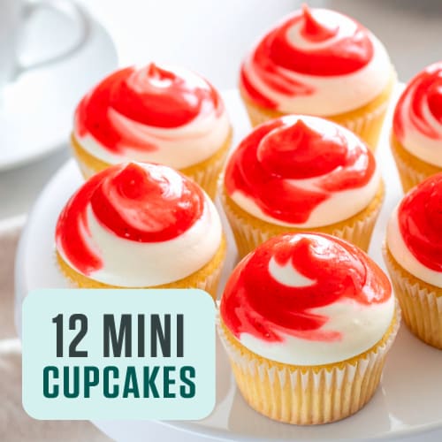 Bakery Fresh Strawberry Shortcake Mini Cupcakes Perspective: left