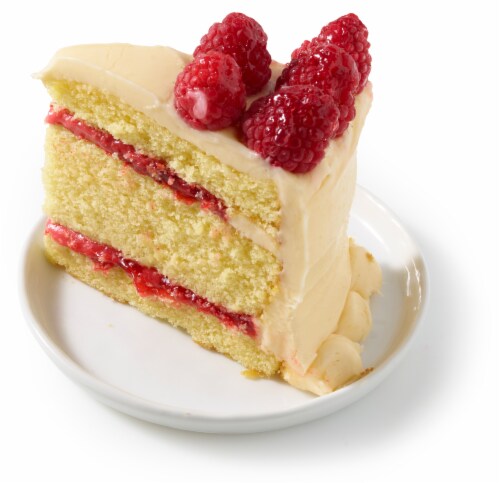 Private Selection Cream Cheese Raspberry Cake Slice Perspective: left