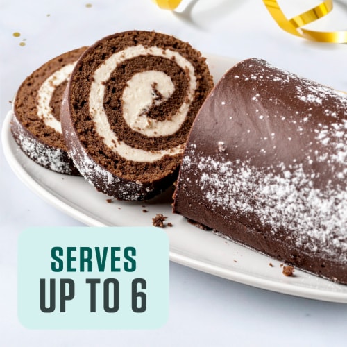 Bakery Fresh Chocolate Cake Roll Iced Perspective: left