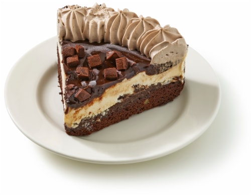 Bakery Fresh Fudge Brownie Ice Cream Cake Slice Perspective: left