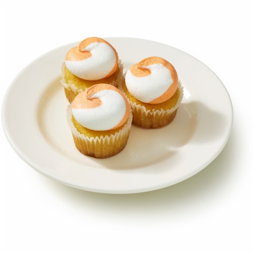 Bakery Fresh Mini Orange Cream Cupcakes Perspective: left