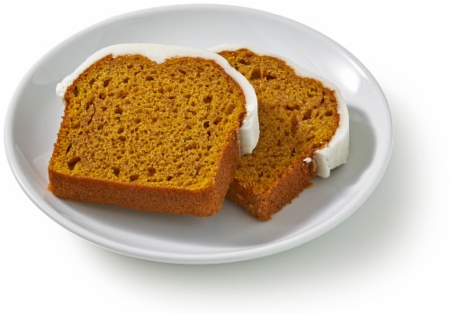 Bakery Fresh Iced Pumpkin Sliced Loaf Cake Perspective: left