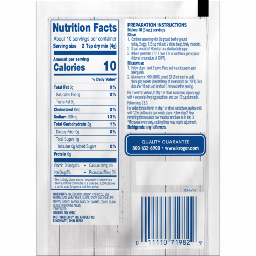 Kroger® Meat Loaf Seasoning Mix Perspective: left