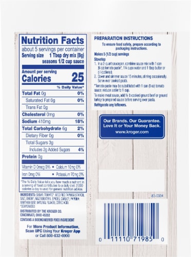 Kroger® Thick & Zesty Spaghetti Sauce Seasoning Mix Perspective: left