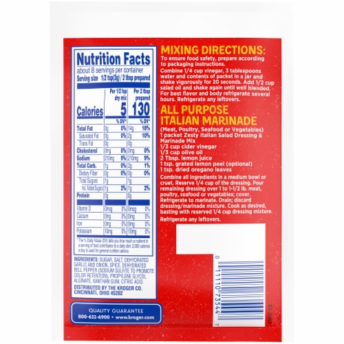 Kroger® Zesty Italian Salad Dressing & Marinade Mix Packet Perspective: left