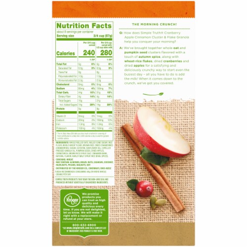 Simple Truth® Cranberry Apple Cinnamon Cluster & Flake Granola Cereal Perspective: left