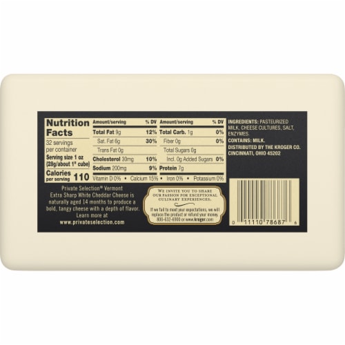 Private Selection® Vermont Extra Sharp White Cheddar Cheese Bar Perspective: left