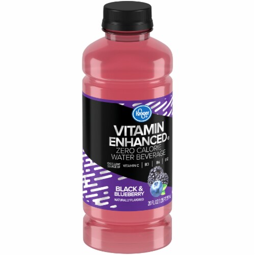 Kroger® Vitamin Enhanced Black & Blueberry Flavored Bottled Water Perspective: left