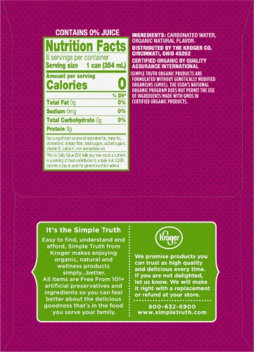 Simple Truth Organic Mixed Berry Flavored Seltzer Water Cans Perspective: left